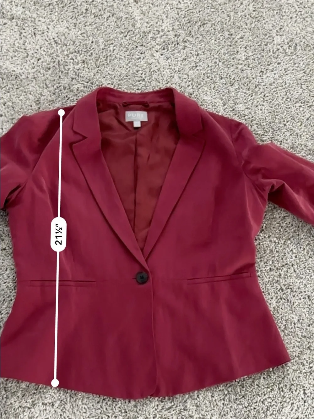 Pure Collection Wine-Red Single-Button Blazer - Picture 6 of 7